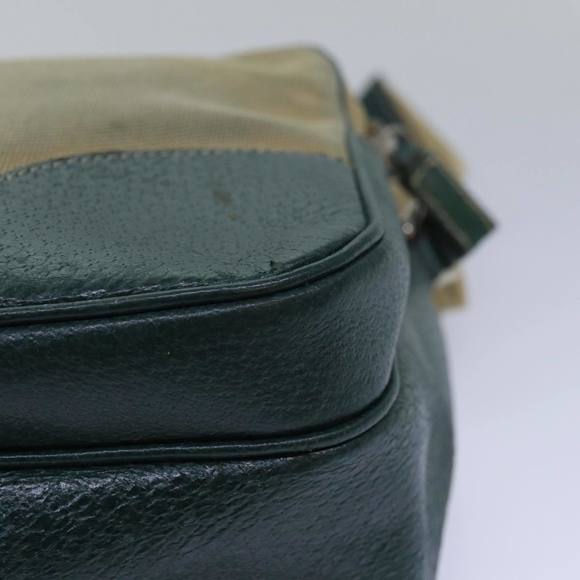 PRADA Shoulder Bag Canvas Leather Beige Green Auth bs15610 - Picture 9 of 16